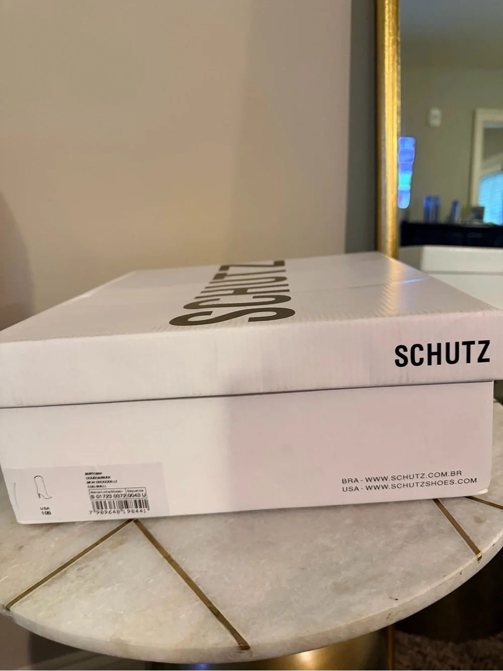 NWT/Box/Dust-bag SCHUTZ Cream Croc-Embossed Over-the-Knee Stiletto Boots